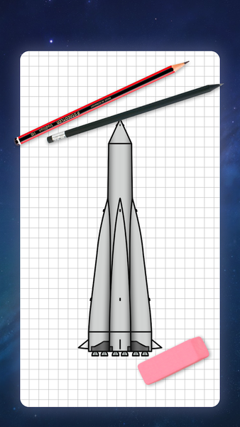 How to draw rockets by steps - Image screenshot of android app