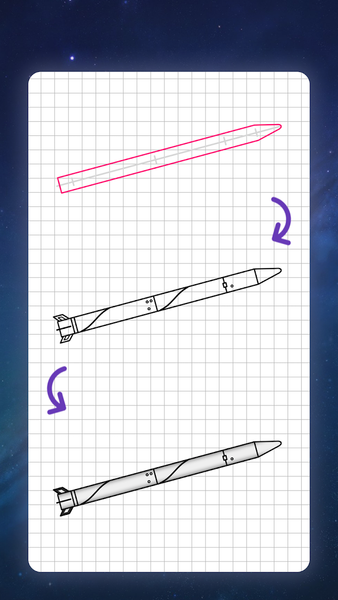 How to draw rockets by steps - Image screenshot of android app