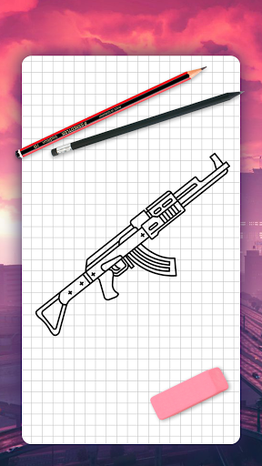 How to draw game weapons - Image screenshot of android app