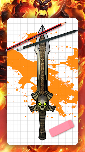 How to draw fantasy weapons - Image screenshot of android app