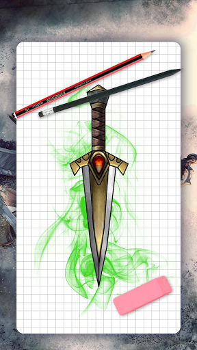 How to draw weapons. Daggers - Image screenshot of android app