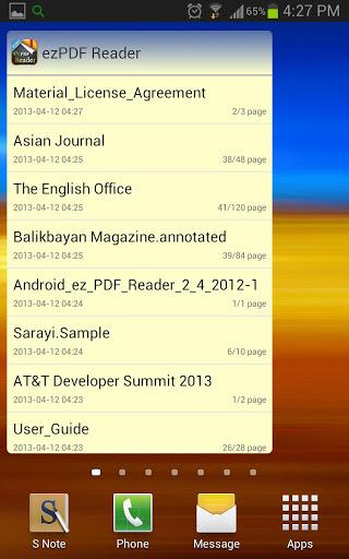 ezPDF Reader Widgets - Image screenshot of android app