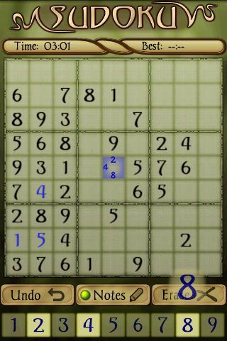 Sudoku - Gameplay image of android game