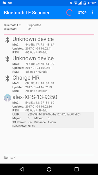 Bluetooth LE Scanner - عکس برنامه موبایلی اندروید