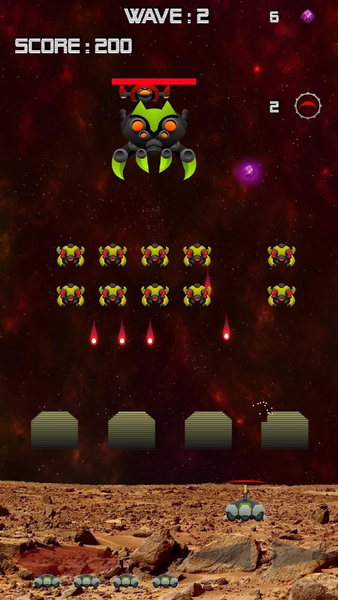 Invaders Mars Defender - Gameplay image of android game