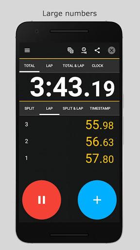 Stopwatch 2 Advanced lap timer - Image screenshot of android app