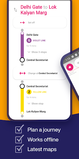 Delhi Subway Map & Routing - عکس برنامه موبایلی اندروید