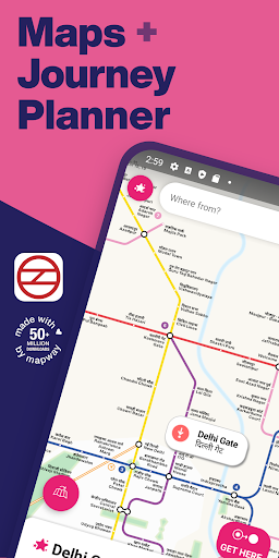 Delhi Metro Map & Routing - عکس برنامه موبایلی اندروید