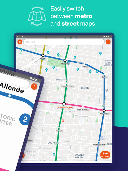 Mexico City Metro Map & Route - عکس برنامه موبایلی اندروید