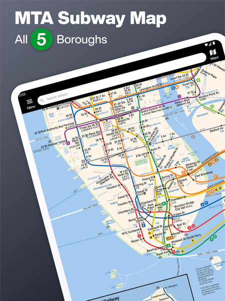 New York Subway MTA Map NYC - Image screenshot of android app