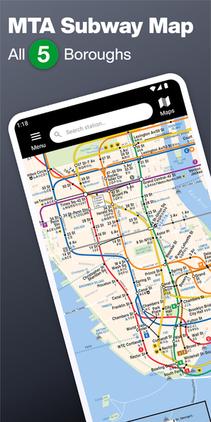 New York Subway MTA Map NYC - عکس برنامه موبایلی اندروید