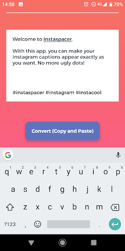 instaspacer - adding line-breaks to Instagram - Image screenshot of android app
