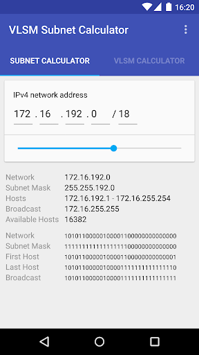 VLSM / CIDR Subnet Calculator - Image screenshot of android app