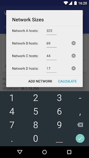 VLSM / CIDR Subnet Calculator - عکس برنامه موبایلی اندروید
