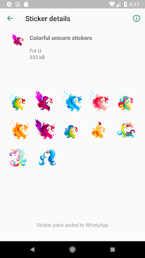 WAStickerApps Unicorn Stickers - عکس برنامه موبایلی اندروید