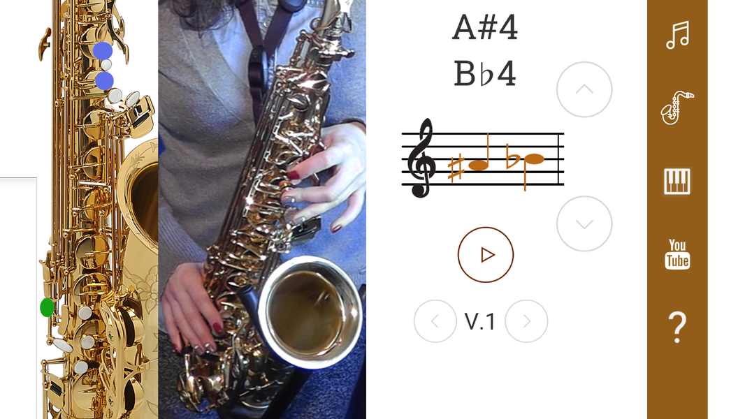 2D Saxophone Fingering Chart - Image screenshot of android app