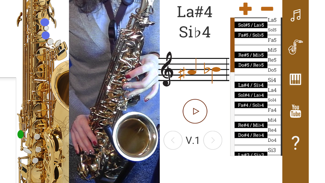 2D Saxophone Fingering Chart - Image screenshot of android app