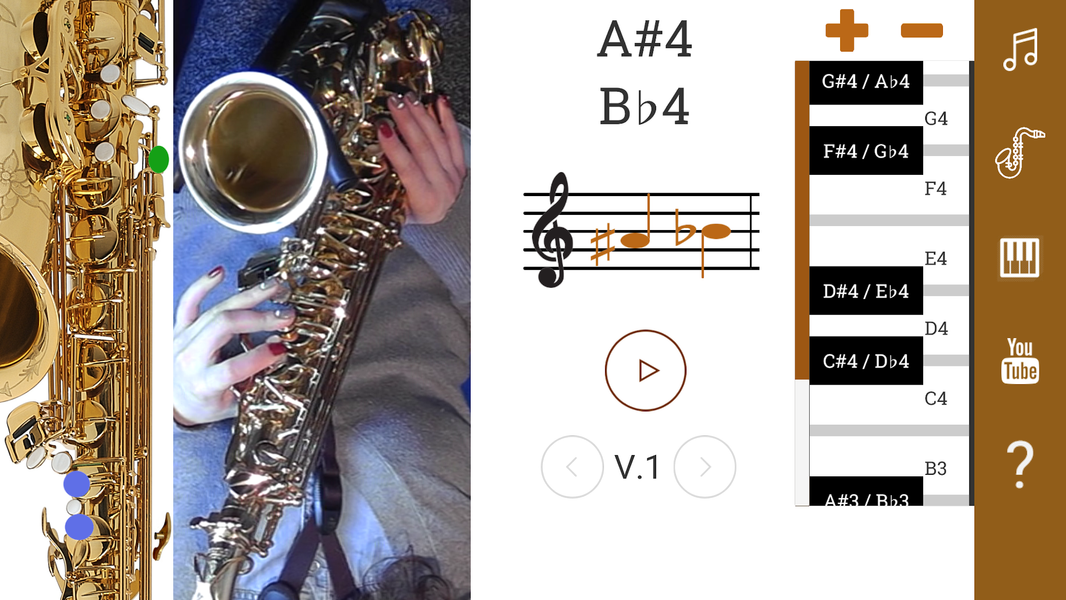 2D Saxophone Fingering Chart - Image screenshot of android app