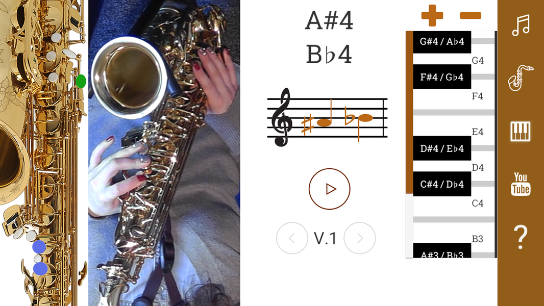 2D Saxophone Fingering Chart - Image screenshot of android app
