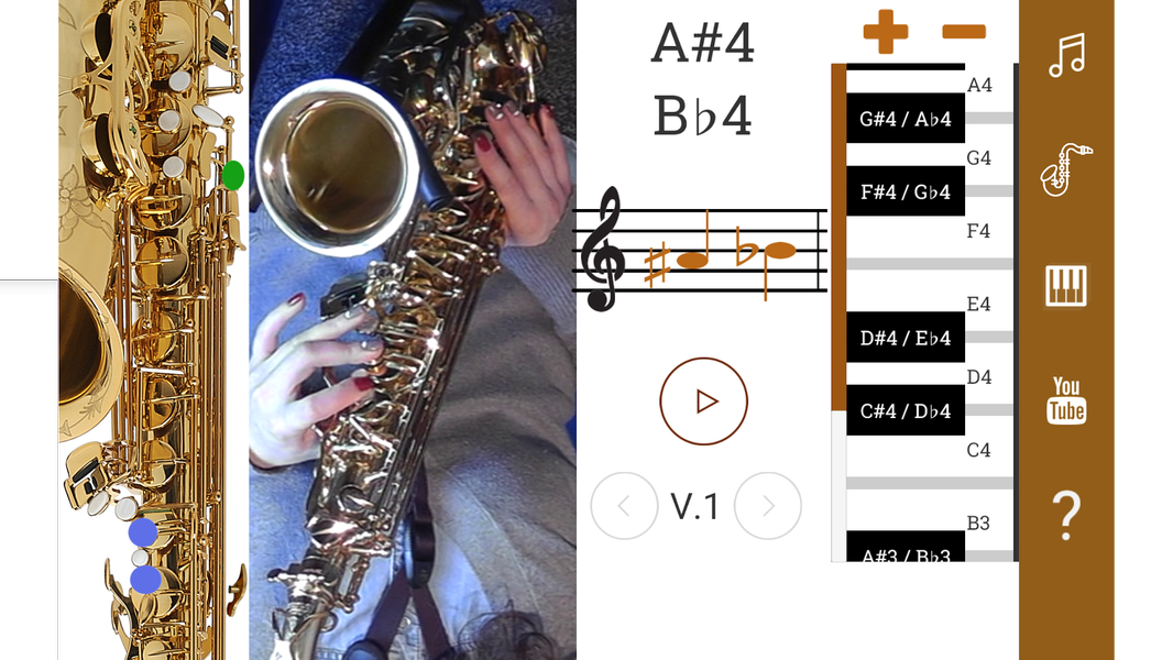2D Saxophone Fingering Chart - Image screenshot of android app