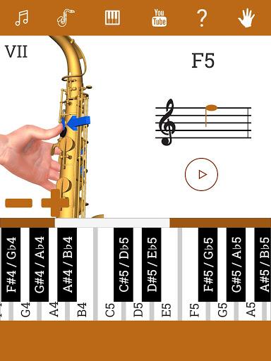 3D Saxophone Fingering Chart - Image screenshot of android app
