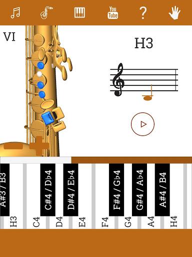3D Saxophone Fingering Chart - Image screenshot of android app