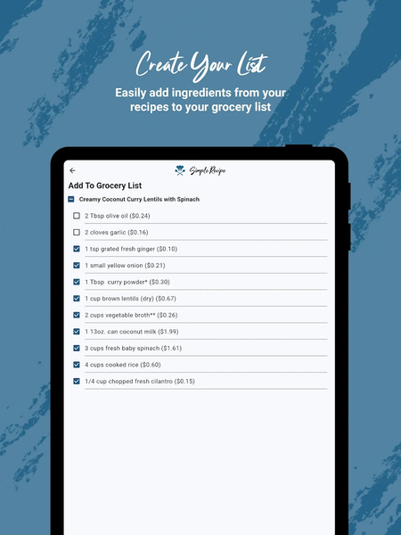 Simple Recipe: Recipe Saver - عکس برنامه موبایلی اندروید
