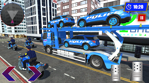 Police Car Parking : Car Transporter Truck Driving - Image screenshot of android app