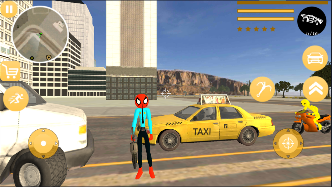 US Spider Police Stickman Rope Hero Strange Vegas - Gameplay image of android game