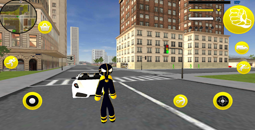 Neon Spider Stickman Rope Hero City Gangstar Crime - Gameplay image of android game