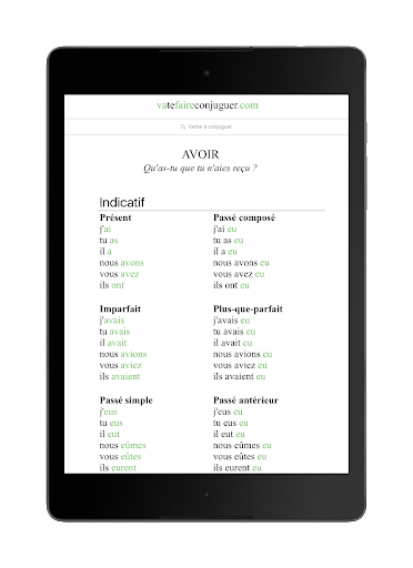 French verb conjugator - Image screenshot of android app