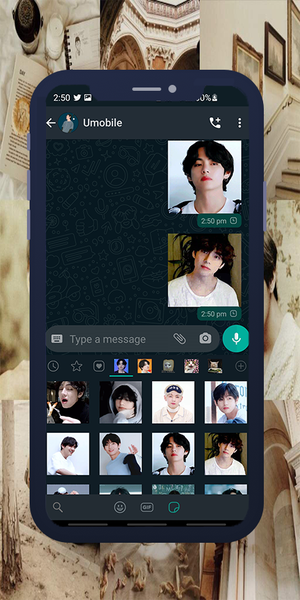 V BTS Animated WASticker - Image screenshot of android app