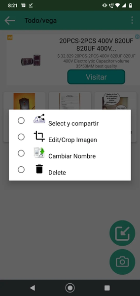 Vega Scanner Crea, Edita, Firm - عکس برنامه موبایلی اندروید