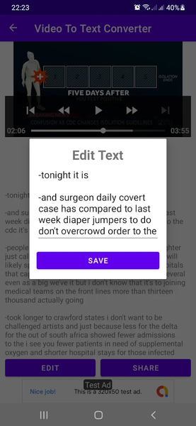 Video To Text Converter - عکس برنامه موبایلی اندروید