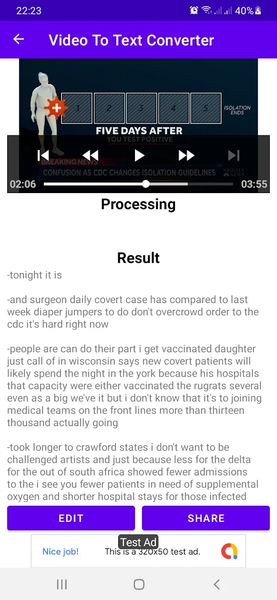 Video To Text Converter - Image screenshot of android app