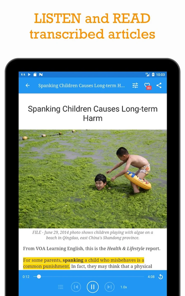 VOA Learning English - Practic - Image screenshot of android app