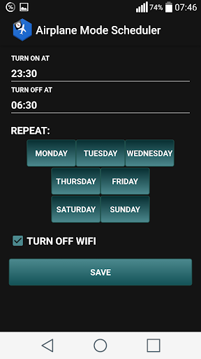 Airplane Mode Scheduler - Image screenshot of android app