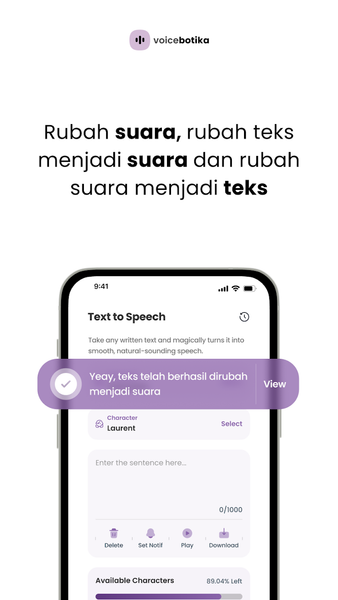 Voicebotika - Text To Speech - Image screenshot of android app