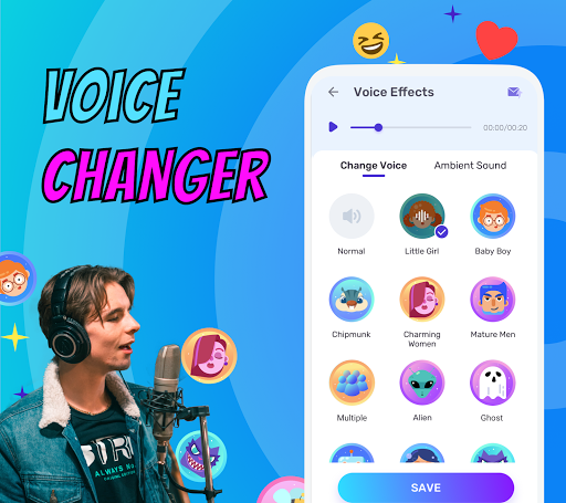 Voice Changer - Voice Effects - عکس برنامه موبایلی اندروید