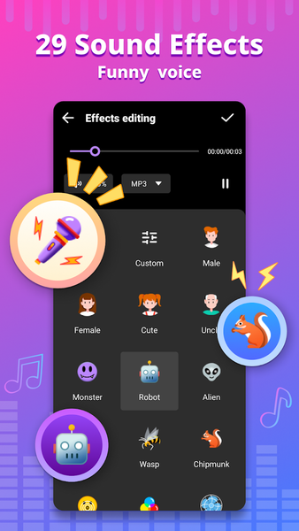 Voice Changer - Voice Effects - عکس برنامه موبایلی اندروید
