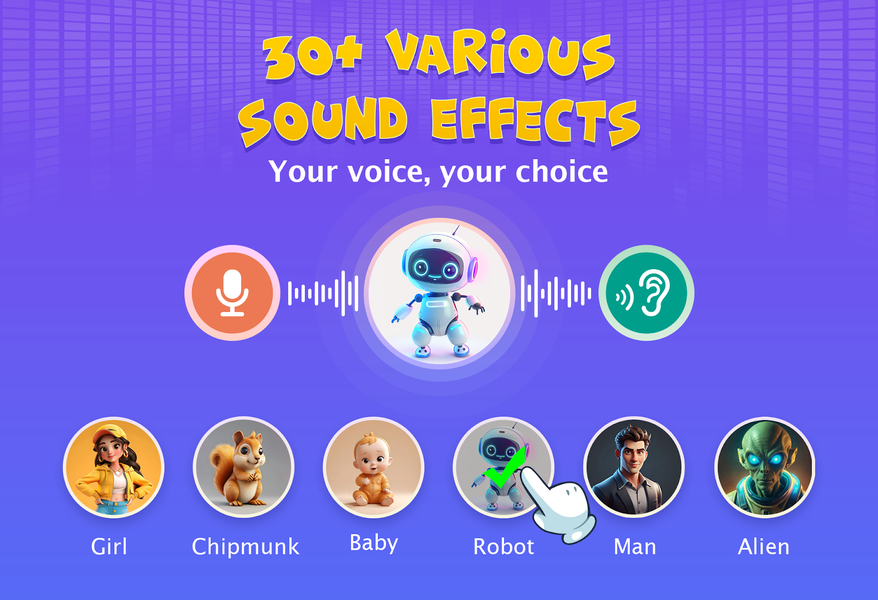 Voice Changer AI, Sound Effect - عکس برنامه موبایلی اندروید