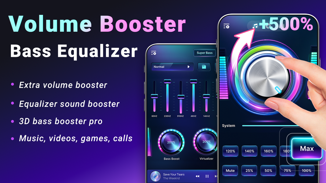Volume Booster Bass Equalizer - عکس برنامه موبایلی اندروید