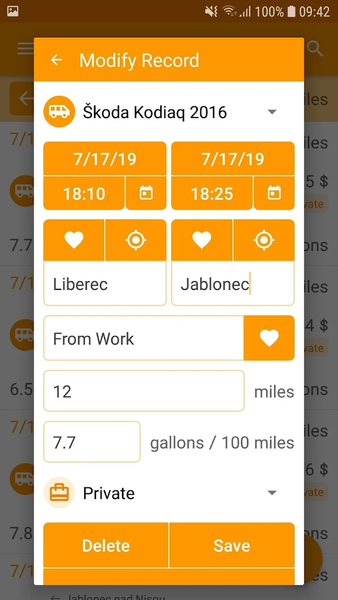 Easy Car Logbook - Image screenshot of android app