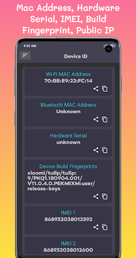 Device ID - عکس برنامه موبایلی اندروید