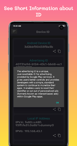 Device ID - عکس برنامه موبایلی اندروید