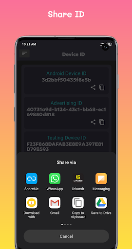 Device ID - عکس برنامه موبایلی اندروید