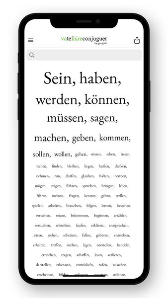 German conjugation - Image screenshot of android app