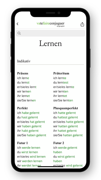 German conjugation - عکس برنامه موبایلی اندروید