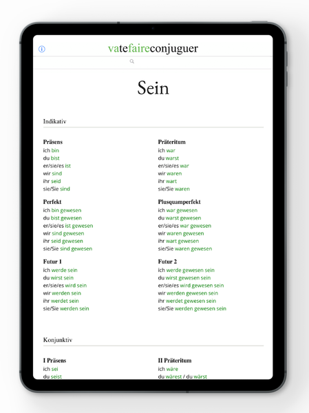 German conjugation - عکس برنامه موبایلی اندروید