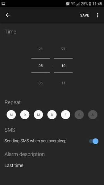 Smart alarm clock call help. - Image screenshot of android app